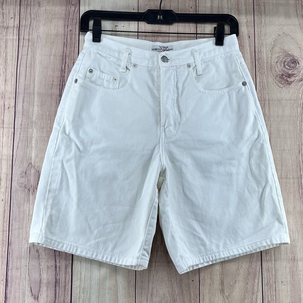 Vintage 90s Guess High Rise Jean Mom Shorts Size 28 Cuffed‎ Sage Green USA Made